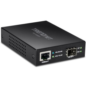 TRENDnet TFC-10GSFP 10GBASE-T to SFP+  Fiber Media Converter, Multi/Single-mode module support, includes power adapter